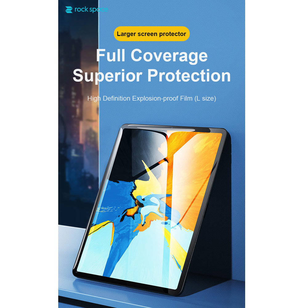 Picture of Apple iPad 10.2 7th gen 2019 Screen Protector | Rock Space Custom Made Crack Proof Explosion Proof Flexible TPU Soft Screen Protector for Tablet iPad up to 11 inches 295mm x 195mm (HD Clear)