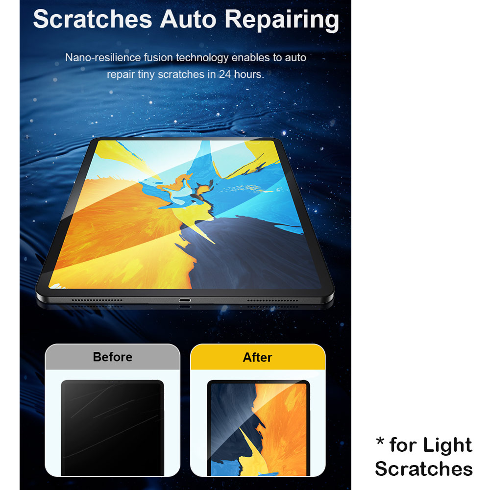 Picture of Apple iPad 10.2 7th gen 2019 Screen Protector | Rock Space Custom Made Crack Proof Explosion Proof Flexible TPU Soft Screen Protector for Tablet iPad up to 11 inches 295mm x 195mm (HD Clear)