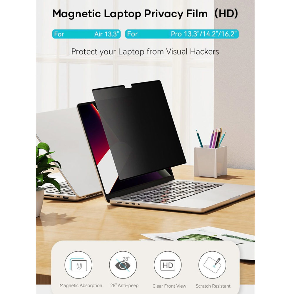 Picture of Apple MacBook Pro 13\" 2020 Screen Protector | Rock Space Magnetic Privacy Anti Peep View PET HD Screen Protector for Macbook Air 13.3" Macbook Pro 13.3"