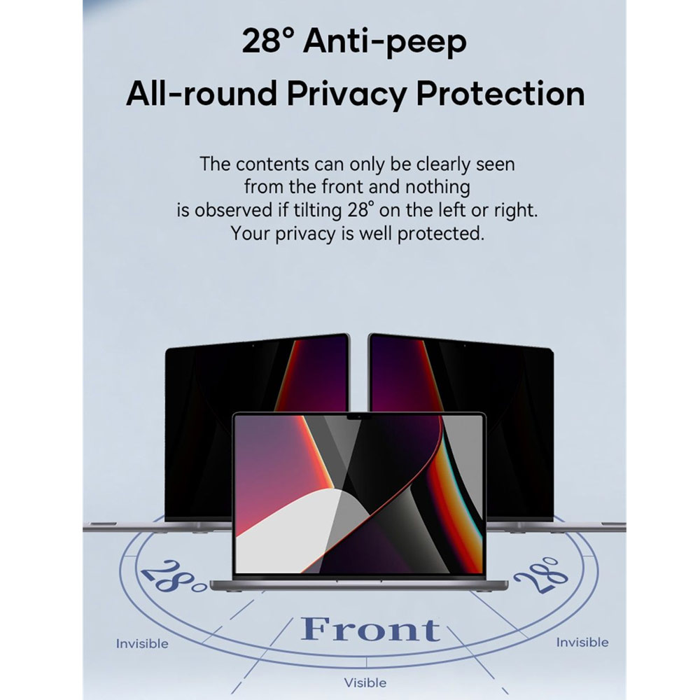 Picture of Apple MacBook Pro 13\" 2020 Screen Protector | Rock Space Magnetic Privacy Anti Peep View PET HD Screen Protector for Macbook Air 13.3" Macbook Pro 13.3"