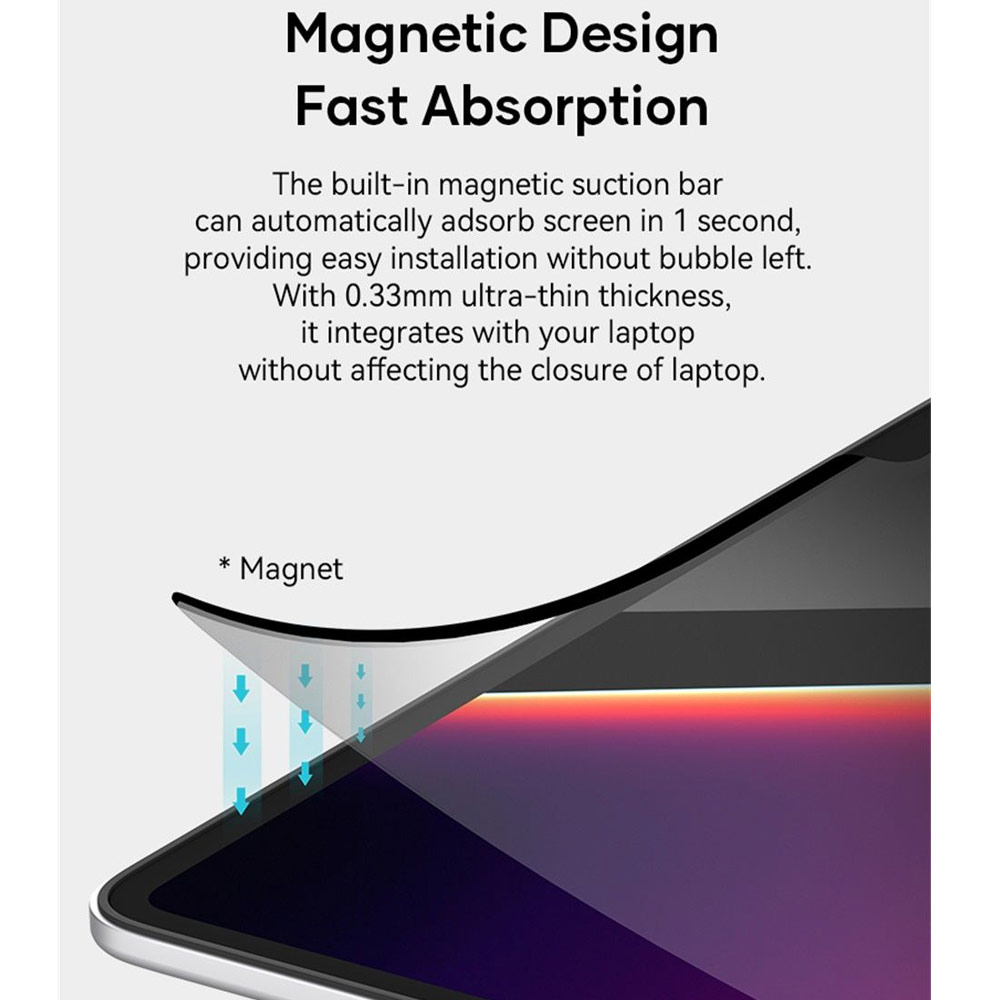 Picture of Apple MacBook Pro 13\" 2020 Screen Protector | Rock Space Magnetic Privacy Anti Peep View PET HD Screen Protector for Macbook Air 13.3" Macbook Pro 13.3"