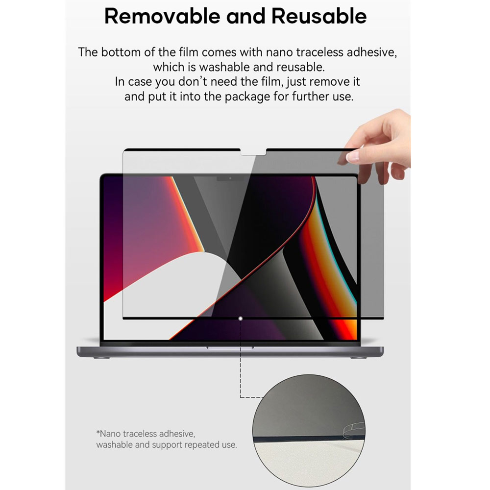 Picture of Apple MacBook Pro 13\" 2020 Screen Protector | Rock Space Magnetic Privacy Anti Peep View PET HD Screen Protector for Macbook Air 13.3" Macbook Pro 13.3"