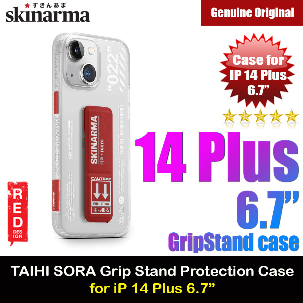 Picture of Skinarma Taihi Sora 4 Corners Drop Protection Grip Stand Case for iPhone 14 Plus 6.7 (Red) Apple iPhone 14 Plus 6.7- Apple iPhone 14 Plus 6.7 Cases, Apple iPhone 14 Plus 6.7 Covers, iPad Cases and a wide selection of Apple iPhone 14 Plus 6.7 Accessories in Malaysia, Sabah, Sarawak and Singapore 