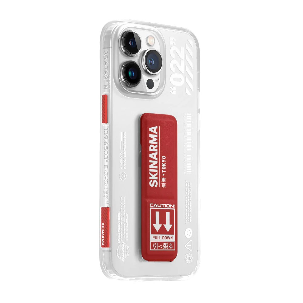 Picture of Apple iPhone 14 Pro Max 6.7 Case | Skinarma Taihi Sora 4 Corners Drop Protection Grip Stand Case for iPhone 14 Pro Max 6.7 (Red)