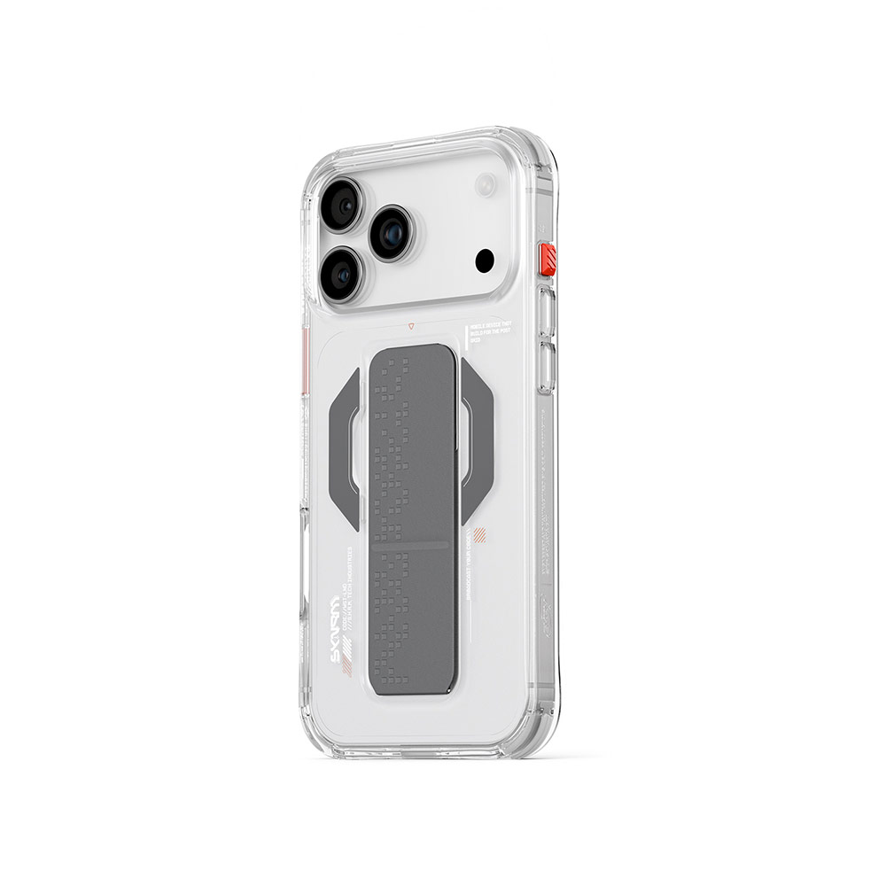 Picture of Apple iPhone 17 Pro Max 6.9 Case | Skinarma Haxa Magcharge Grip Stand Droop Protection Case for iPhone 17 Pro Max 6.9 (Clear)