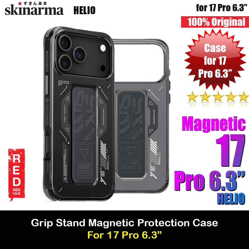 Picture of Skinarma Helio Magcharge Grip Stand Droop Protection Case for iPhone 17 Pro 6.3 (Graphite) Apple iPhone 17 Pro 6.3- Apple iPhone 17 Pro 6.3 Cases, Apple iPhone 17 Pro 6.3 Covers, iPad Cases and a wide selection of Apple iPhone 17 Pro 6.3 Accessories in Malaysia, Sabah, Sarawak and Singapore 