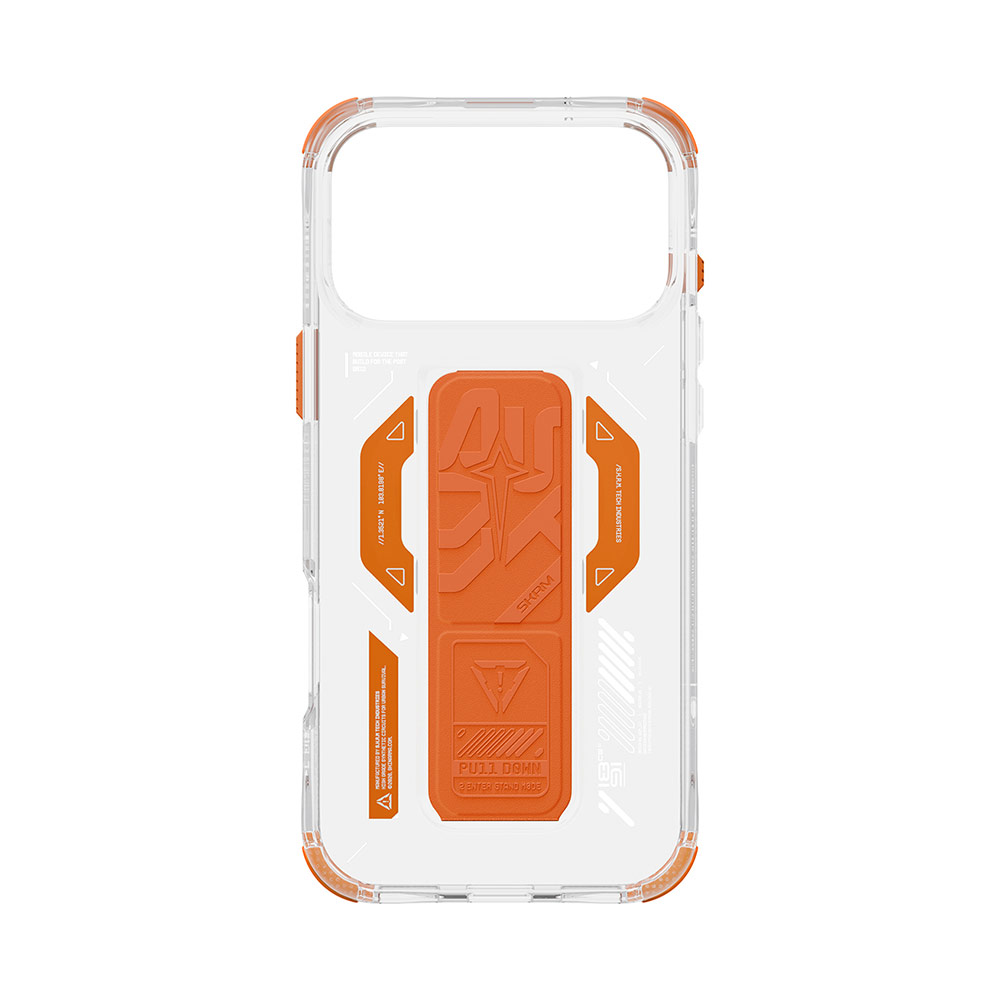 Picture of Apple iPhone 17 Pro 6.3 Case | Skinarma Helio Magcharge Grip Stand Droop Protection Case for iPhone 17 Pro 6.3 (Orange)
