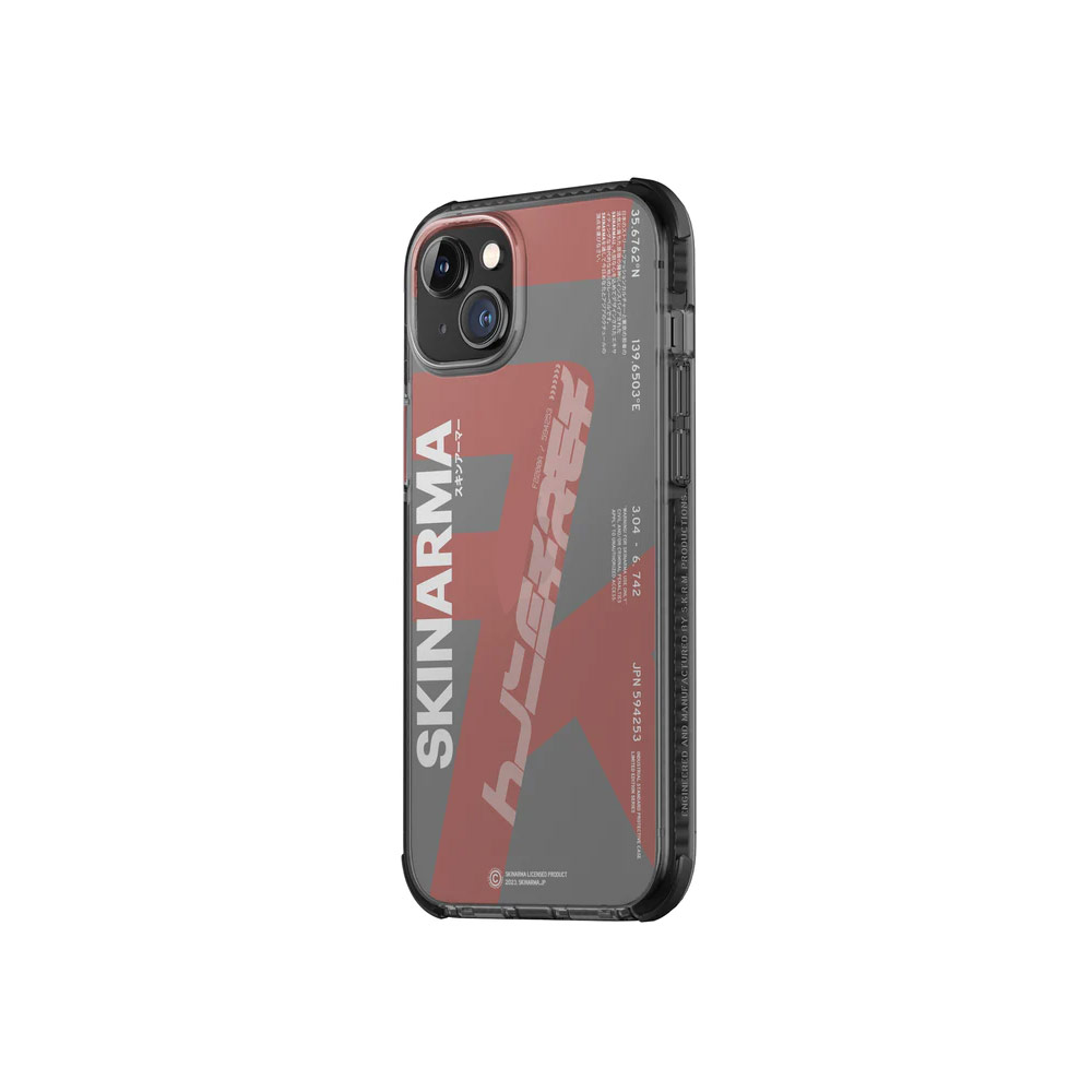 Picture of Apple iPhone 14 Plus 6.7 Case | Skinarma Raku Hybrid Waveline Impact Bumper with Enhanced 4 Corners Drop Protection Case for iPhone 14 Plus 6.7 (Orange)