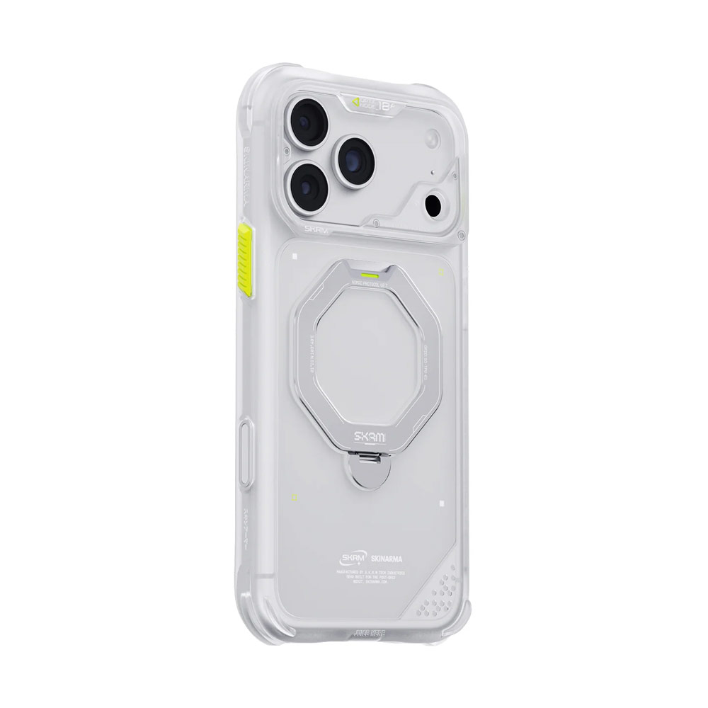 Picture of Apple iPhone 18 Pro Case | Skinarma Saturn Magnetic Charge 360° Rotatable Kickstand Drop Protection Case with Camera Control Button for iPhone 18 Pro 6.3 - Frost