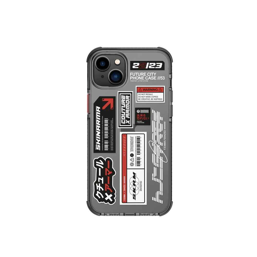 Picture of Apple iPhone 14 Plus 6.7 Case | Skinarma Taito Hybrid Waveline Impact Bumper with Enhanced 4 Corners Drop Protection Case for iPhone 14 Plus 6.7 (Smoke)