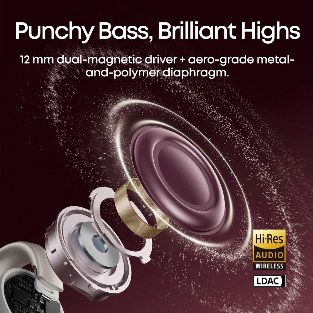 Picture of Soundcore by Anker AeroClip 2 Guinness-Certified Open-Ear Clip-On Earbuds with AI Clear Calls - Burgundy Red