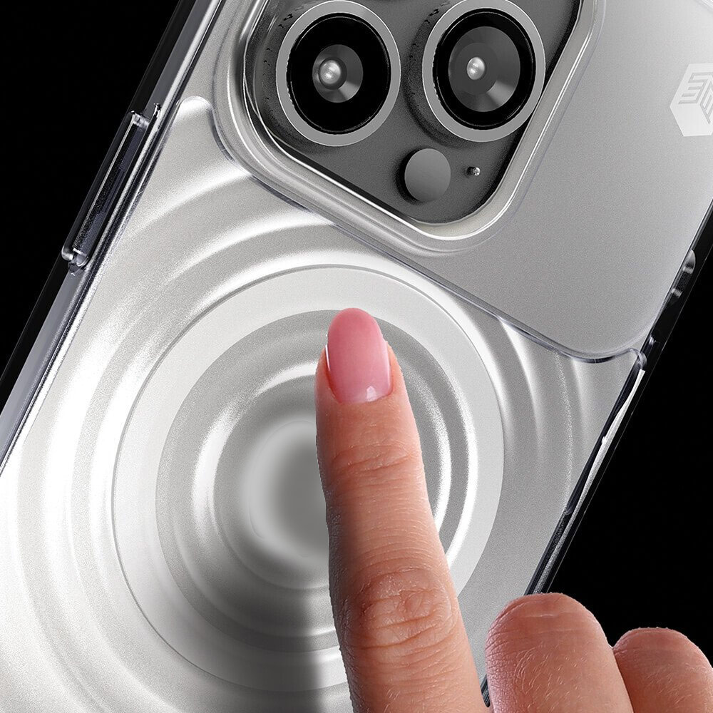 Picture of Apple iPhone 15 Pro 6.1 Case | STM Reawaken Ripple Drop Magnetic Protection Transparent Case for iPhone 15 Pro 6.1 (Clear)