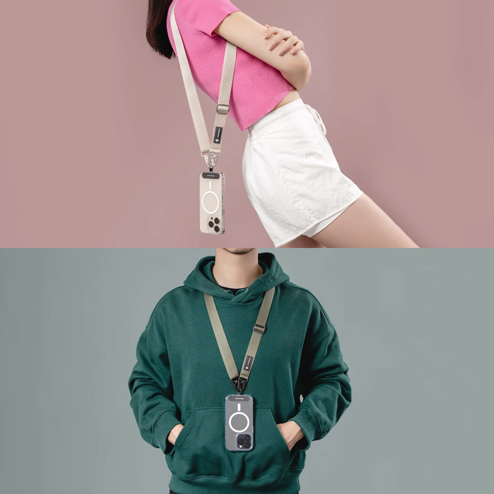 Picture of Switcheasy Easy Strap Crossbody Lanyard Shoulder Holder Card Link Adjustable Strap for any closed-bottom phone case (Coconut White)