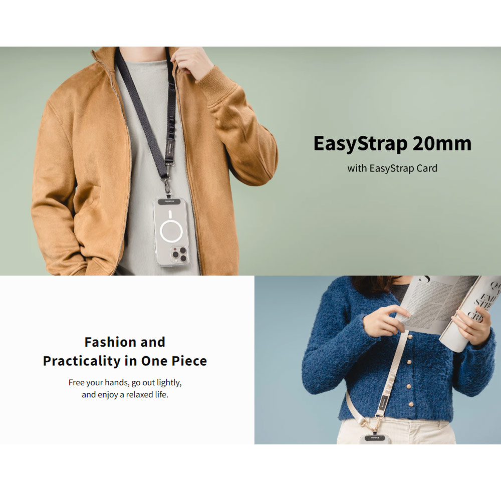 Picture of Switcheasy Easy Strap with Multiple Hang Design Crossbody Lanyard Shoulder Holder Card Link Adjustable Strap for any closed-bottom phone case (British Lavender Purple)