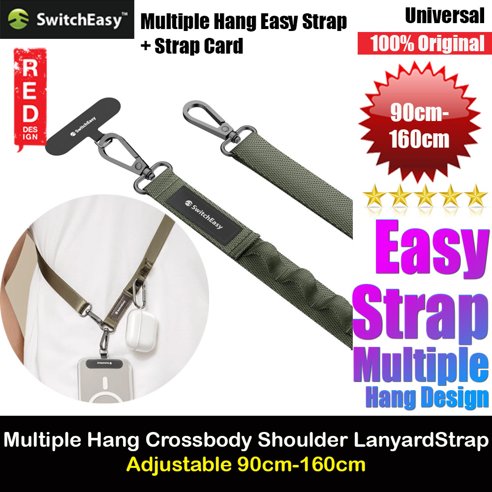 Picture of Switcheasy Easy Strap with Multiple Hang Design Crossbody Lanyard Shoulder Holder Card Link Adjustable Strap for any closed-bottom phone case (Cactus Green) Red Design- Red Design Cases, Red Design Covers, iPad Cases and a wide selection of Red Design Accessories in Malaysia, Sabah, Sarawak and Singapore 