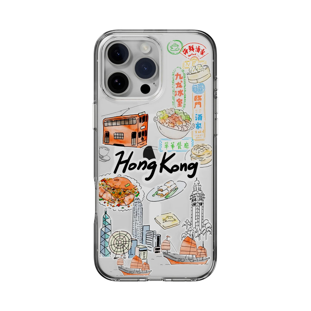 Picture of Apple iPhone 16 Pro 6.3 Case | 1 x Switcheasy Style M Travel City Fashionable Magsafe Compatible Case for iPhone 16 Pro 6.3 (HongKong)