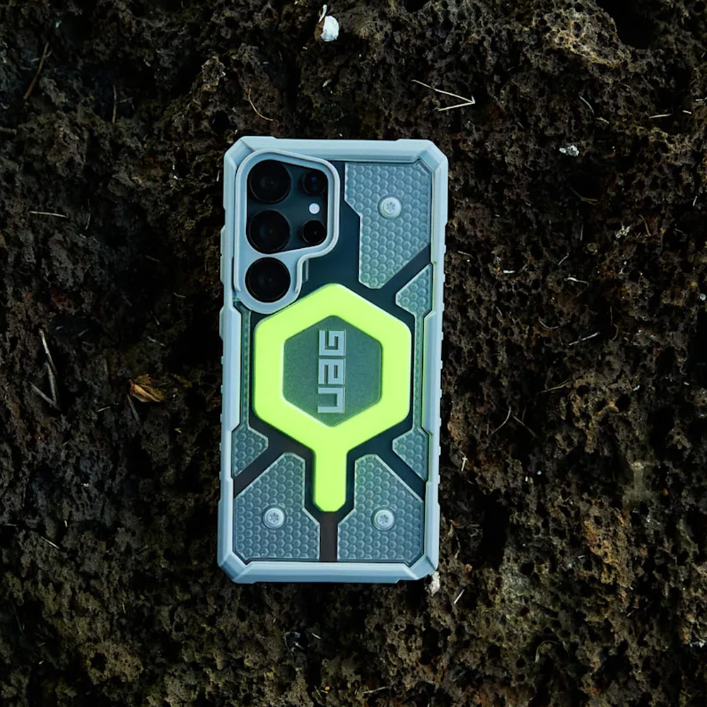 Picture of Samsung Galaxy S25 Ultra Case | UAG Pathfinder Magsafe Compatible Drop Proof Clear Case for Galaxy S25 Ultra (Active Neon with Strap )