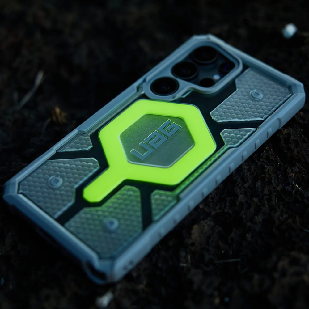 Picture of Samsung Galaxy S25 Ultra Case | UAG Pathfinder Magsafe Compatible Drop Proof Clear Case for Galaxy S25 Ultra (Active Neon with Strap )