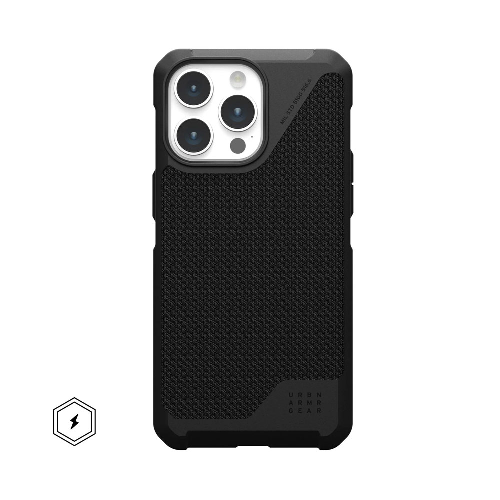 Picture of Apple iPhone 15 Pro Max 6.7 Case | UAG Metropolis LT Magsafe Drop Proof Shock Absorbing Drop Protection Case for iPhone 15 Pro Max 6.7 (Kevlar Black)