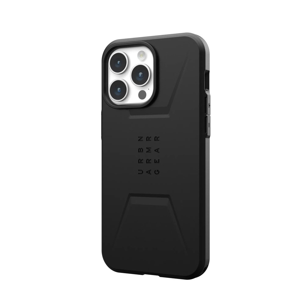 Picture of Apple iPhone 15 Pro 6.1 Case | UAG Civilian Magsafe Drop Proof Shock Absorbing Drop Protection Case Case for iPhone 15 Pro 6.1 (Black)