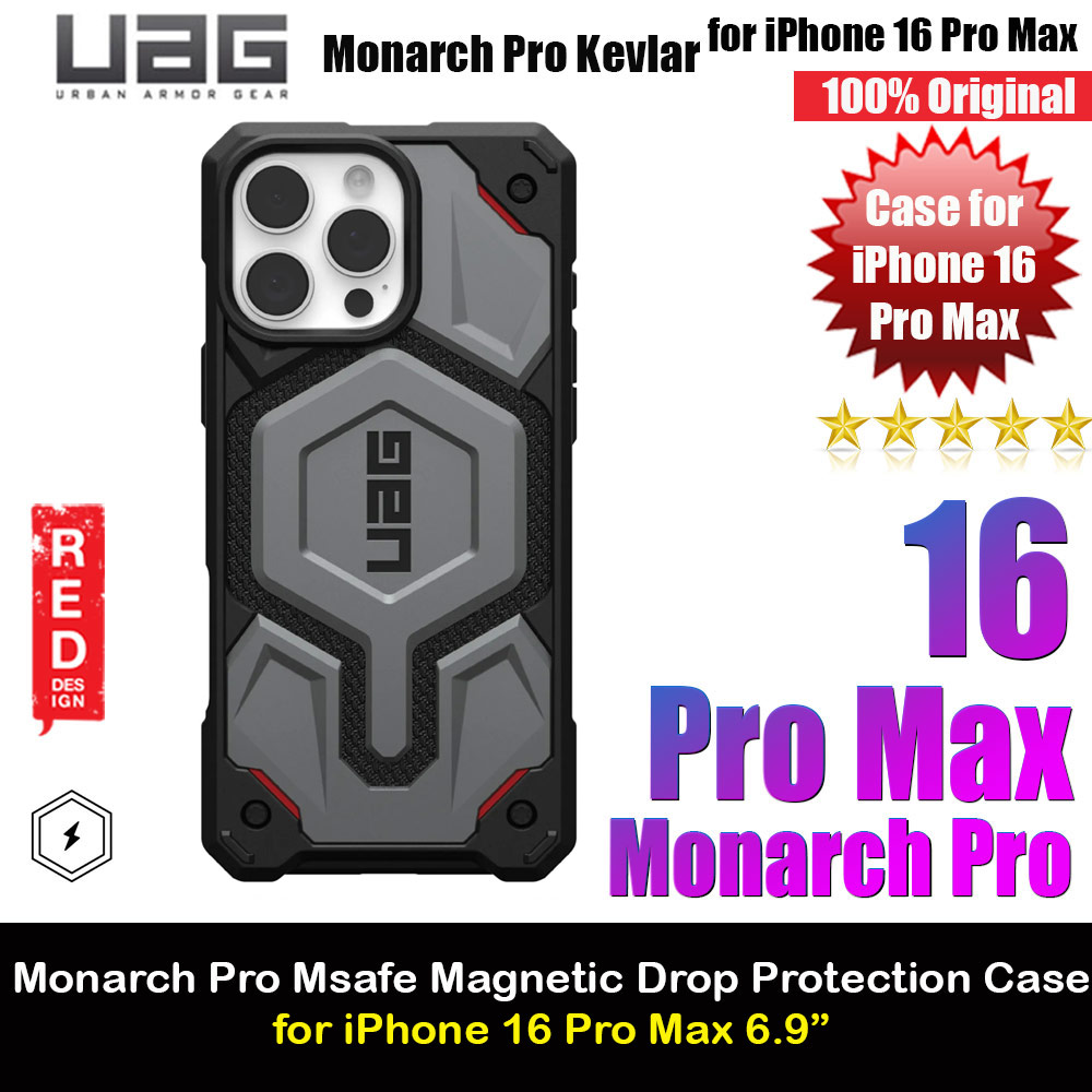 Picture of UAG Monarch Pro Kevlar Magsafe Compatible Drop Proof Case for iPhone 16 Pro Max 6.9 (Kevlar Silver) Apple iPhone 16 Pro Max 6.9- Apple iPhone 16 Pro Max 6.9 Cases, Apple iPhone 16 Pro Max 6.9 Covers, iPad Cases and a wide selection of Apple iPhone 16 Pro Max 6.9 Accessories in Malaysia, Sabah, Sarawak and Singapore 