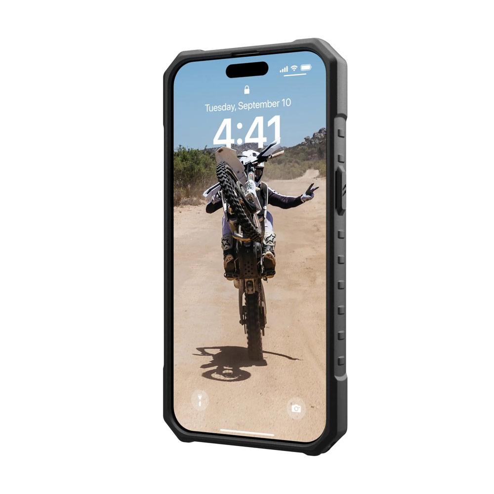 Picture of Apple iPhone 15 Pro Max 6.7 Case | UAG Pathfinder Magsafe Compatible Drop Proof Case for iPhone 15 Pro Max 6.7 (Silver)