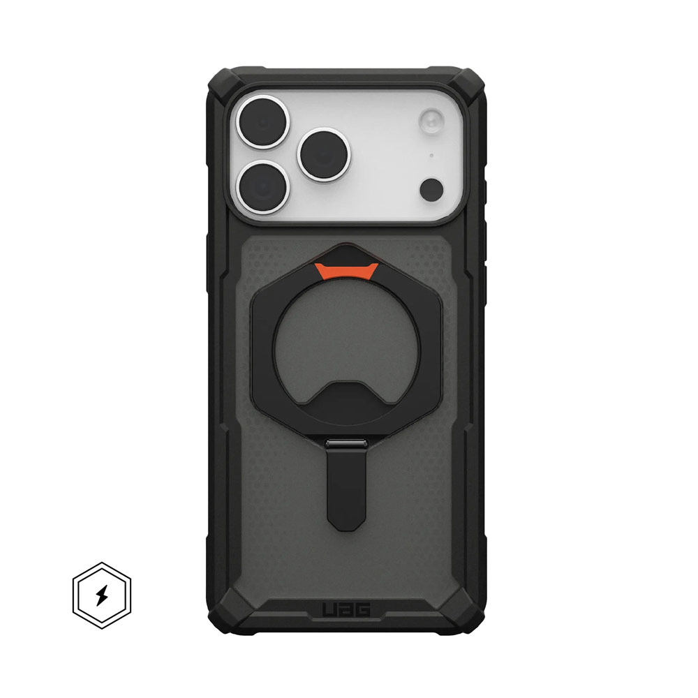 Picture of Apple iPhone 17 Pro Max 6.9 Case | UAG Plasma XTE Magsafe Drop Proof Shock Absorbing Drop Protection Case Kickstand Case for iPhone 17 Pro Max 6.9 (Black Pop Orange)