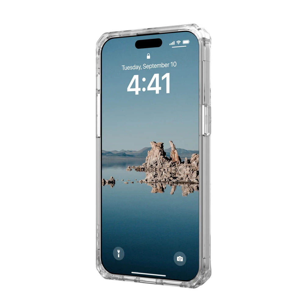Picture of Apple iPhone 15 Pro 6.1 Case | UAG Plyo Magsafe Compatible Drop Proof Shock Impact Resistant Transparent Clear Case for iPhone 15 Pro 6.1 (Ice White)