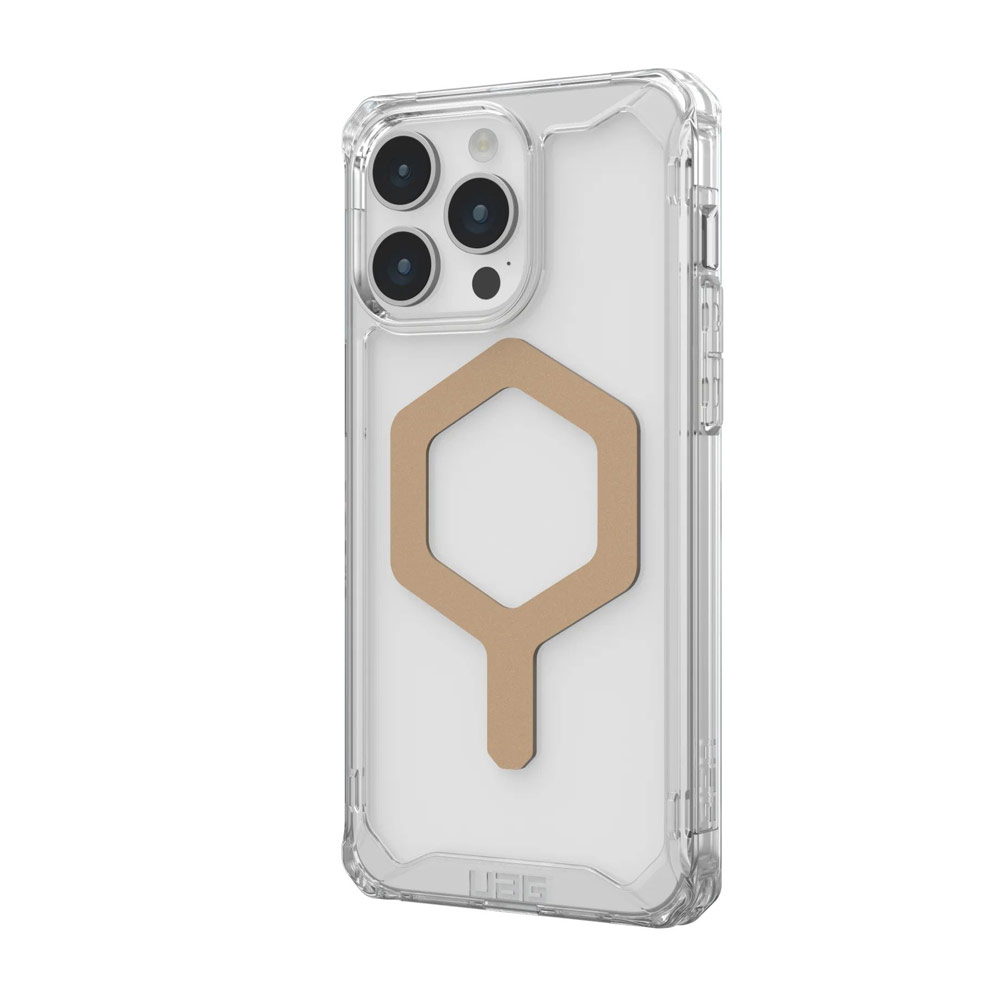 Picture of Apple iPhone 15 Pro Max 6.7 Case | UAG Plyo Magsafe Compatible Drop Proof Shock Impact Resistant Transparent Clear Case for iPhone 15 Pro Max 6.7 (Ice Gold)