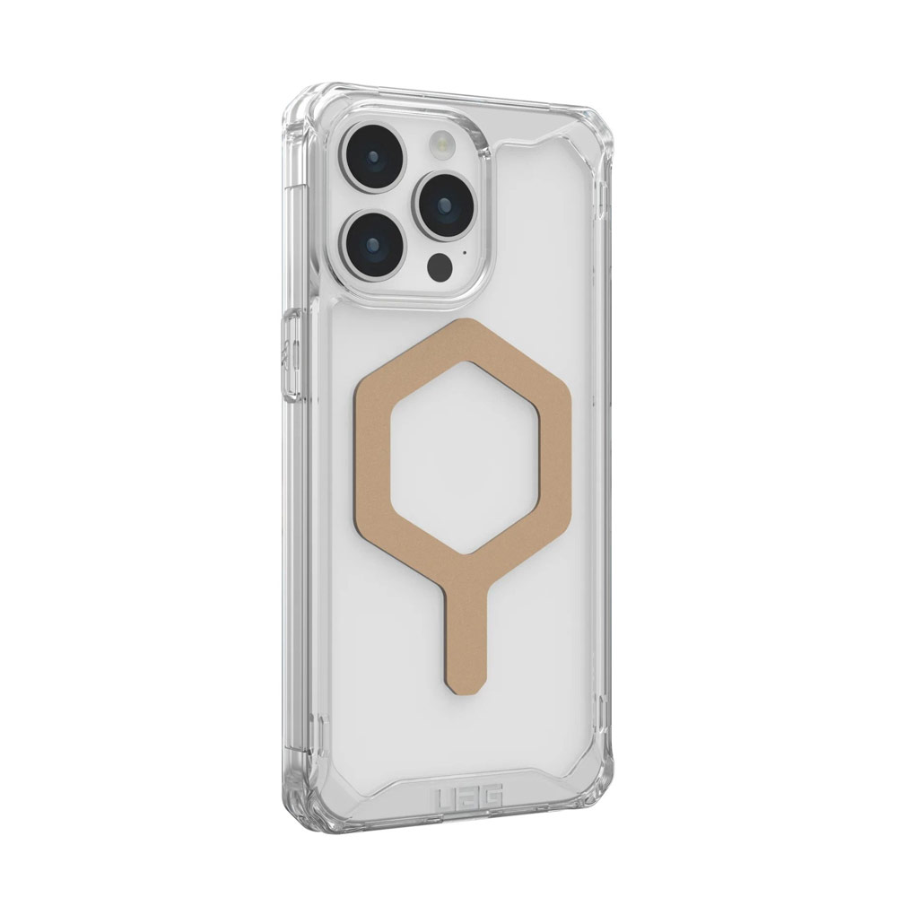 Picture of Apple iPhone 15 Pro Max 6.7 Case | UAG Plyo Magsafe Compatible Drop Proof Shock Impact Resistant Transparent Clear Case for iPhone 15 Pro Max 6.7 (Ice Gold)