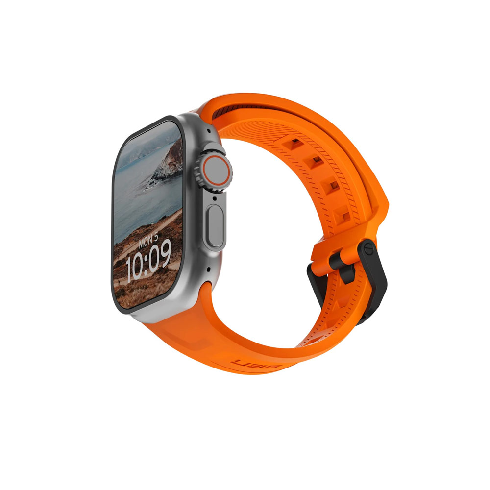 Picture of Apple Watch 10 46mm  | UAG Scout Silicone Strap for Apple Watch 44mm 45mm 46mm 49mm Ultra 1 2 3 (Orange)