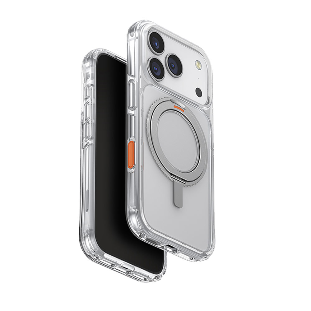 Picture of Apple iPhone 17 Pro 6.3 Case | Uniq Swivix Rotating 360 Kickstand Case Magclick Protection Case for iPhone 17 Pro  6.3 (Lucent Clear)