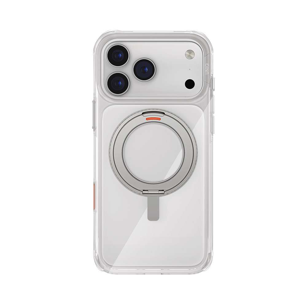 Picture of Apple iPhone 17 Pro 6.3 Case | Uniq Swivix Rotating 360 Kickstand Case Magclick Protection Case for iPhone 17 Pro  6.3 (Lucent Clear)