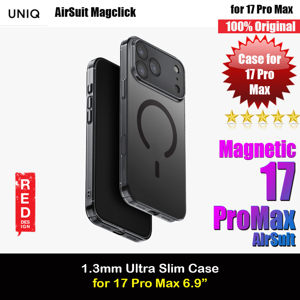 Picture of Uniq Airsuit Magclick Ultra Slim Protection Case for iPhone 17 Pro Max 6.9 (Smoke) Apple iPhone 17 Pro Max 6.9- Apple iPhone 17 Pro Max 6.9 Cases, Apple iPhone 17 Pro Max 6.9 Covers, iPad Cases and a wide selection of Apple iPhone 17 Pro Max 6.9 Accessories in Malaysia, Sabah, Sarawak and Singapore 