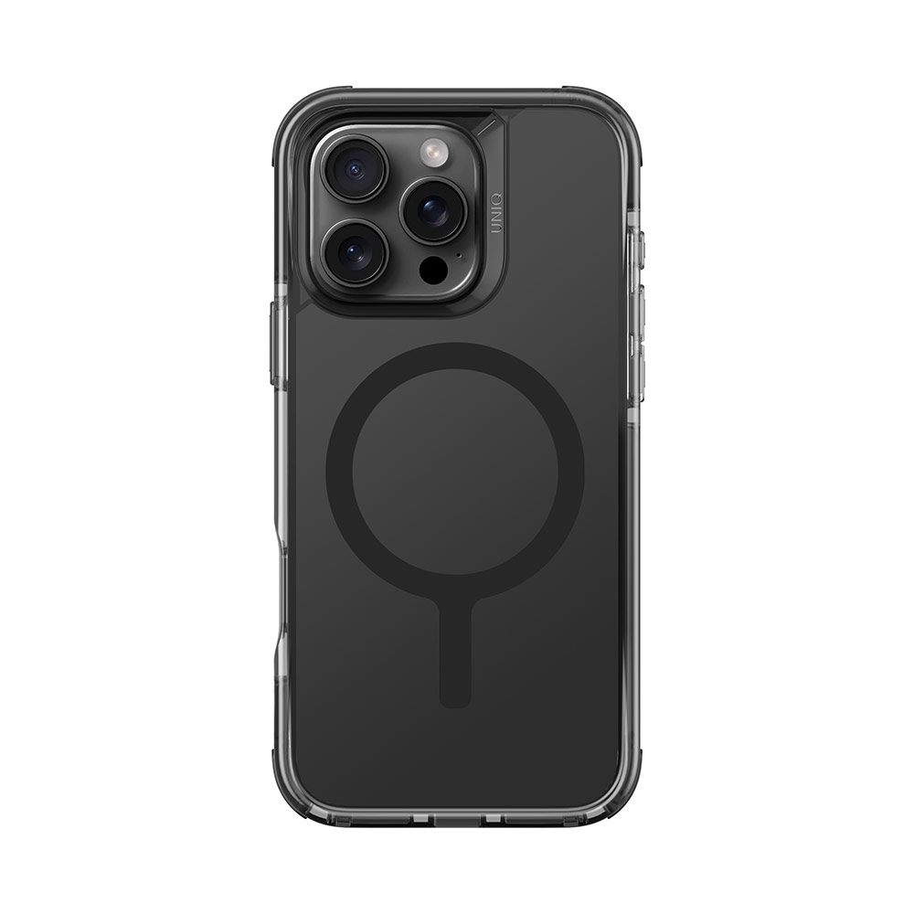 Picture of Apple iPhone 16 Pro 6.3 Case | Uniq Magclick Combat Hybrid Ultra Tough Drop Protection Magnetic Charge Compatible Case for iPhone 16 Pro 6.3 (Black)