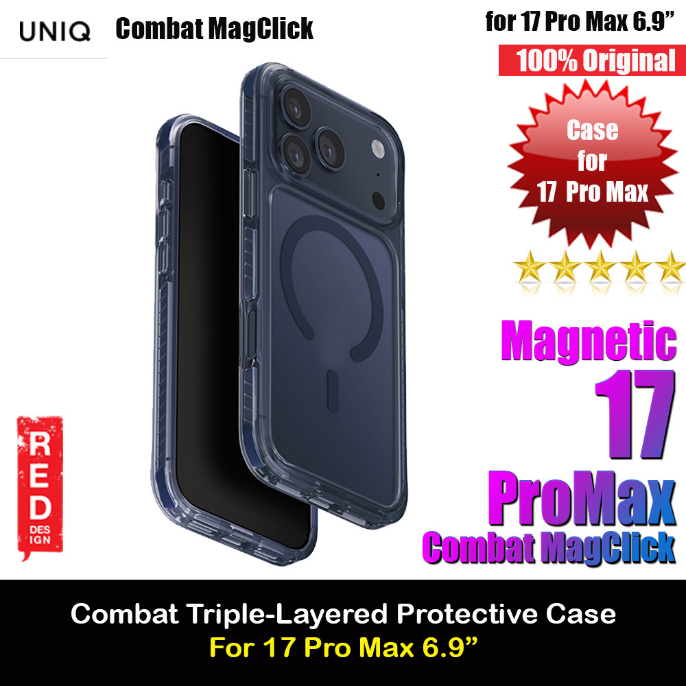 Picture of Uniq Combat Triple-Layered Magclick Protective Case for iPhone 17 Pro Max 6.9 ( Navy Blue) Apple iPhone 17 Pro Max 6.9- Apple iPhone 17 Pro Max 6.9 Cases, Apple iPhone 17 Pro Max 6.9 Covers, iPad Cases and a wide selection of Apple iPhone 17 Pro Max 6.9 Accessories in Malaysia, Sabah, Sarawak and Singapore 