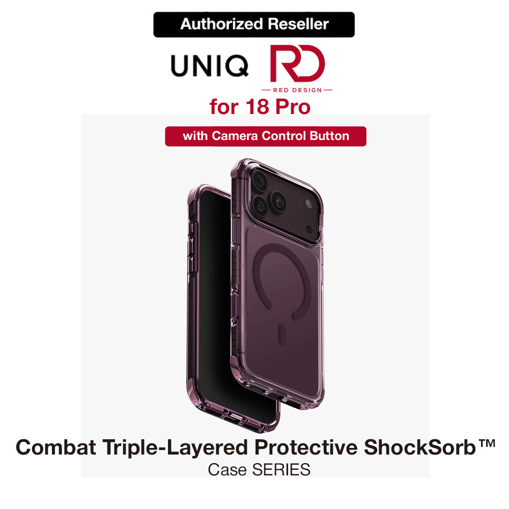 Picture of Uniq Combat Triple-Layered Protective MagClick Drop Protection Case with Camera Control Button for iPhone 18 Pro 6.3 - Deep Purple Apple iPhone 18 Pro- Apple iPhone 18 Pro Cases, Apple iPhone 18 Pro Covers, iPad Cases and a wide selection of Apple iPhone 18 Pro Accessories in Malaysia, Sabah, Sarawak and Singapore 