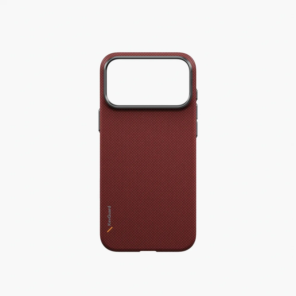 Picture of Apple iPhone 18 Pro Case | Uniq Keva Edge Slimline 100% Aramid Magnetic Case with Camera Control Button for iPhone 18 Pro- Ember Red