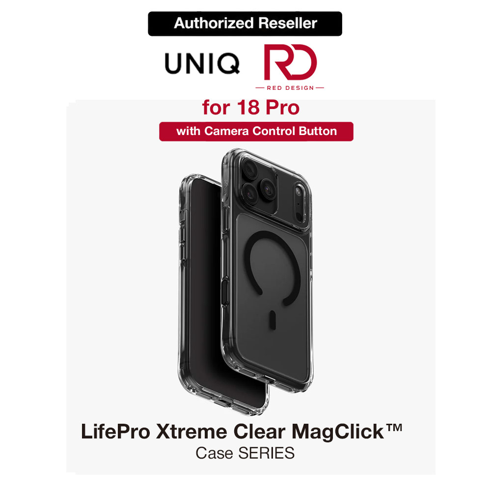 Picture of Uniq LifePro Xtreme Clear MagClick Case with Camera Control Button for iPhone 18 Pro 6.3 - Tinted Smoke Apple iPhone 18 Pro- Apple iPhone 18 Pro Cases, Apple iPhone 18 Pro Covers, iPad Cases and a wide selection of Apple iPhone 18 Pro Accessories in Malaysia, Sabah, Sarawak and Singapore 