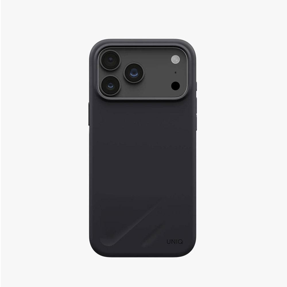 Picture of Apple iPhone 18 Pro Case | Uniq Lino Hybrid Silicone Lightweight Magnetic Protection Case with Camera Control Button for iPhone 18 Pro- Charcoal Grey