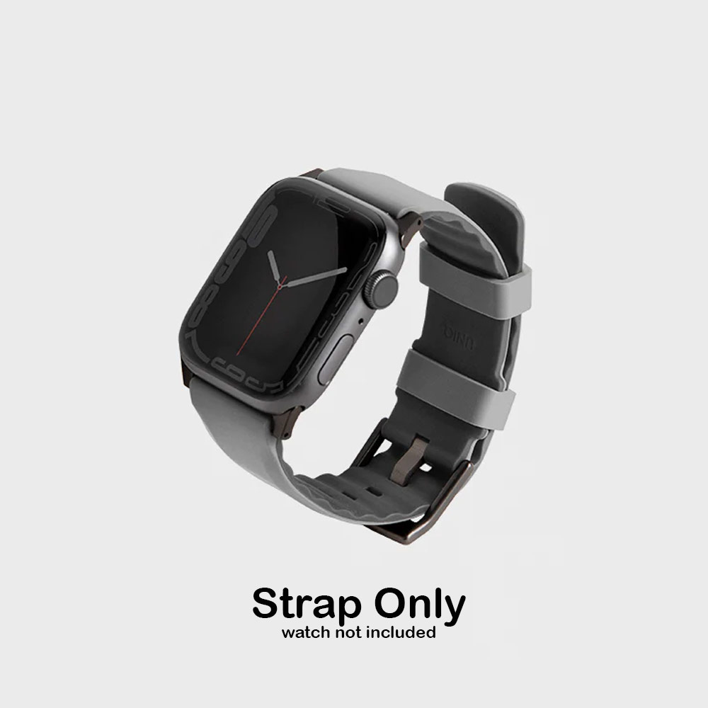 Picture of Apple Watch 42mm  | Uniq Linus Waterproof AiroSoft TM Breathable Silicone Strap Apple Watch 49 Ultra 45mm 44mm 42mm Series 1 2 3 4 5 6 7 SE 8 (Chalk Grey)
