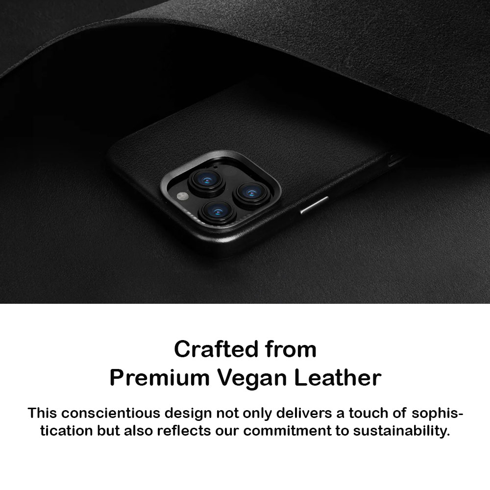 Picture of Apple iPhone 16 Pro Max 6.9 Case | Uniq Lyden Premium Leatherette Magnetic Protection Case for iPhone 16 Pro Max 6.9 (Black)