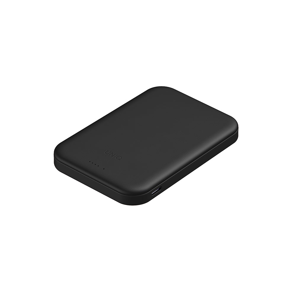 Picture of Uniq Lyden Lexa Super Ultra Slim Thin Pocket Small Size 5000mah Premium Leatherette Magnetic Power Bank MCMC Approved (Black)