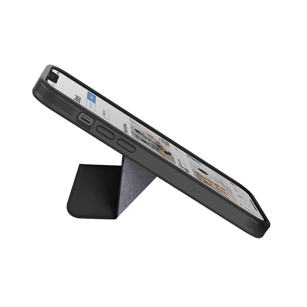 Picture of Apple iPhone 14 6.1 Case | Uniq MagClick Transforma Drop Protection Stand Case Magsafe Compatible for iPhone 14 6.1 (Ebony Black)