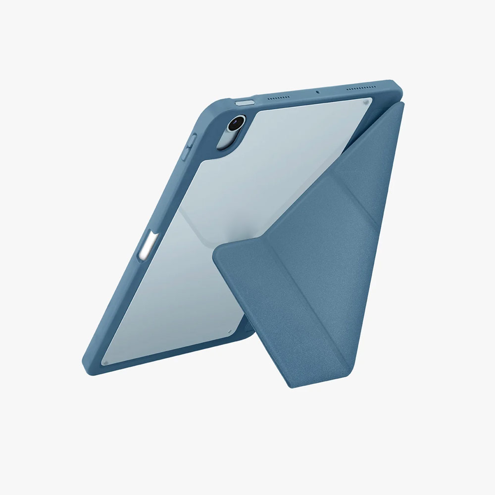 Picture of Apple iPad Air 11 M3 2025 Case | Uniq Moven Tough Hybrid Case with Clear Scratch-Resistant Black Protection Flip and Standable Case with Pen Storage for iPad Air 11 M2 2024 M3 2025(Blue)