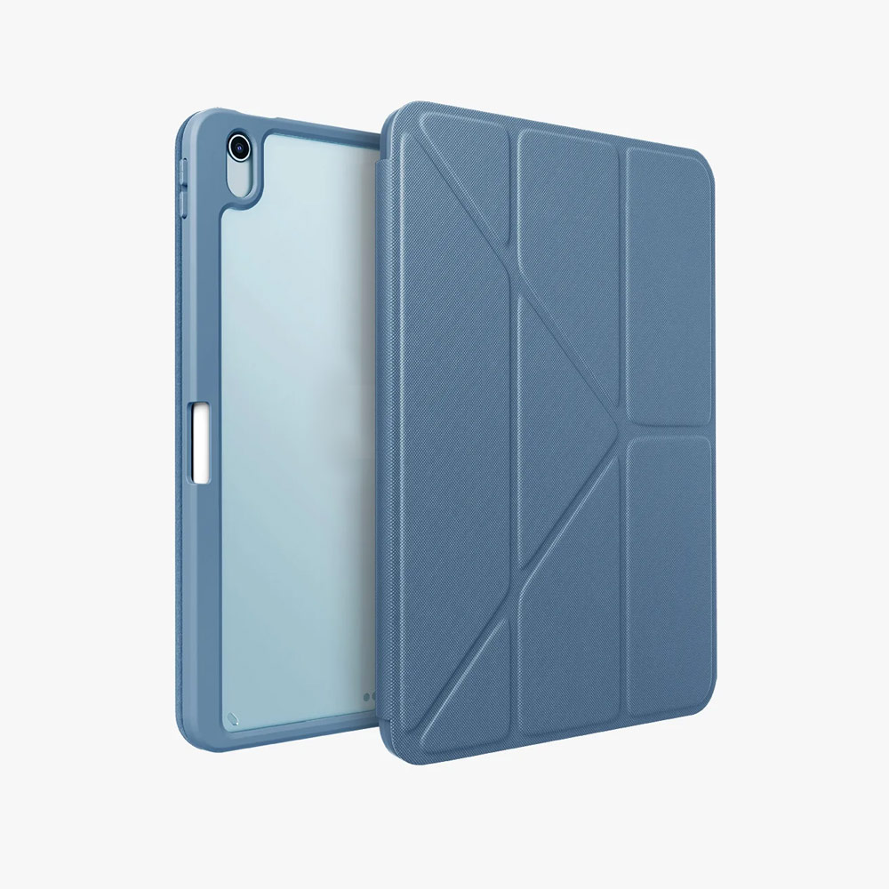 Picture of Apple iPad Air 10.9 2020 Case | Uniq Moven Tough Hybrid Case with Clear Scratch-Resistant Black Protection Flip and Standable Case with Pen Storage for iPad Air 10.9 4th 5th Gen 2020 2022 (Blue)