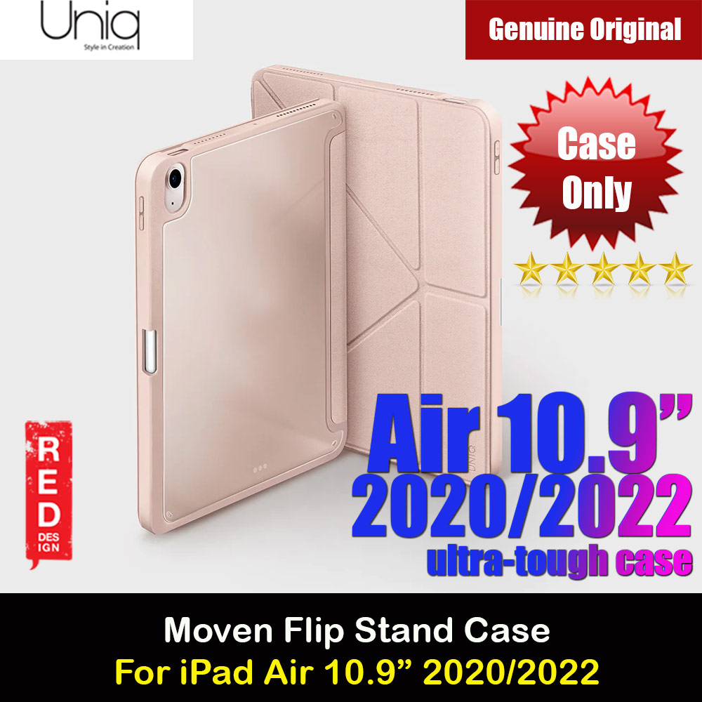 Picture of Uniq Moven Tough Hybrid Case with Clear Scratch-Resistant Black Protection Flip and Standable Case with Pen Storage for iPad Air 10.9 2020 2022(Pink) Apple iPad Air 10.9 5th Gen 2022- Apple iPad Air 10.9 5th Gen 2022 Cases, Apple iPad Air 10.9 5th Gen 2022 Covers, iPad Cases and a wide selection of Apple iPad Air 10.9 5th Gen 2022 Accessories in Malaysia, Sabah, Sarawak and Singapore 