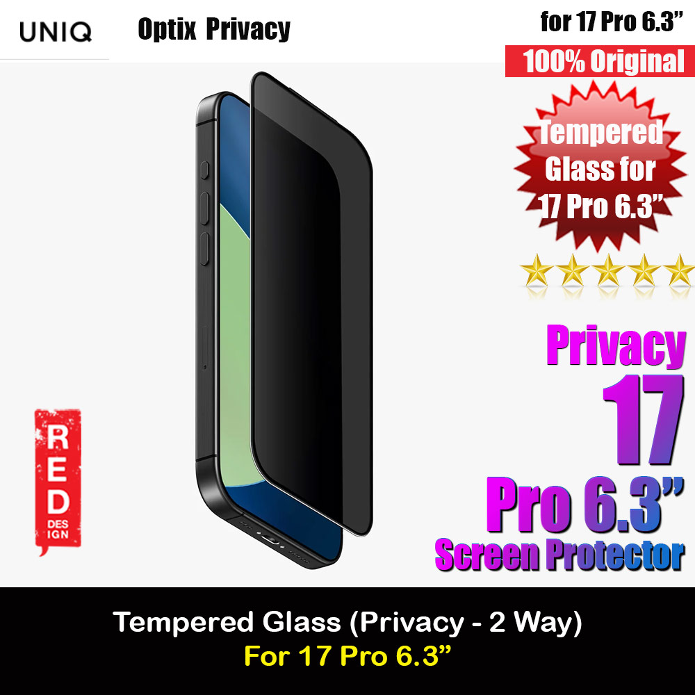Picture of Uniq Optix Covex Privacy Anti View Anti Peep Tempered Glass Screen Protector with Installation Helper Kit for iPhone 17 Pro 6.3 (Privacy) Apple iPhone 17 Pro 6.3- Apple iPhone 17 Pro 6.3 Cases, Apple iPhone 17 Pro 6.3 Covers, iPad Cases and a wide selection of Apple iPhone 17 Pro 6.3 Accessories in Malaysia, Sabah, Sarawak and Singapore 