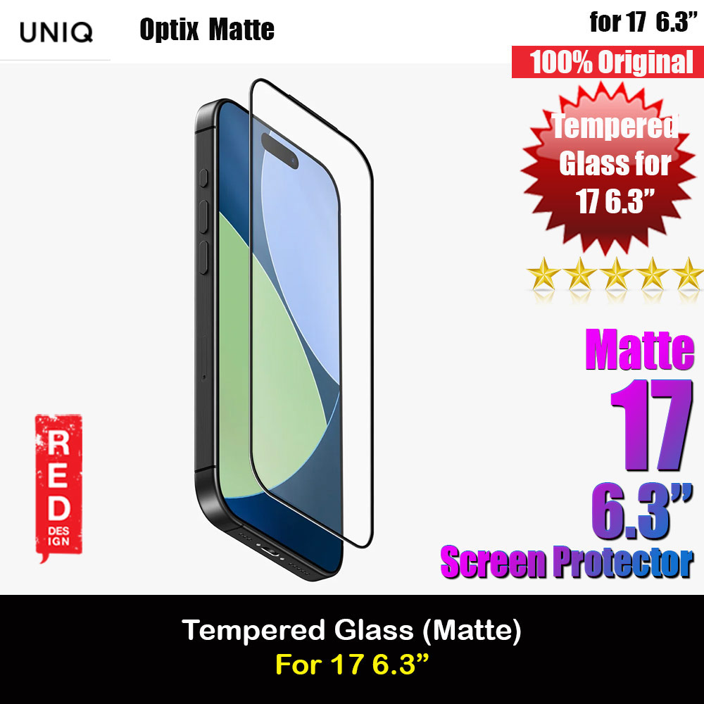 Picture of Uniq Optix Covex Matte Anti Glare Tempered Glass Screen Protector with Installation Helper Kit for iPhone 17 6.3 (Matte) Apple iPhone 17 6.3- Apple iPhone 17 6.3 Cases, Apple iPhone 17 6.3 Covers, iPad Cases and a wide selection of Apple iPhone 17 6.3 Accessories in Malaysia, Sabah, Sarawak and Singapore 