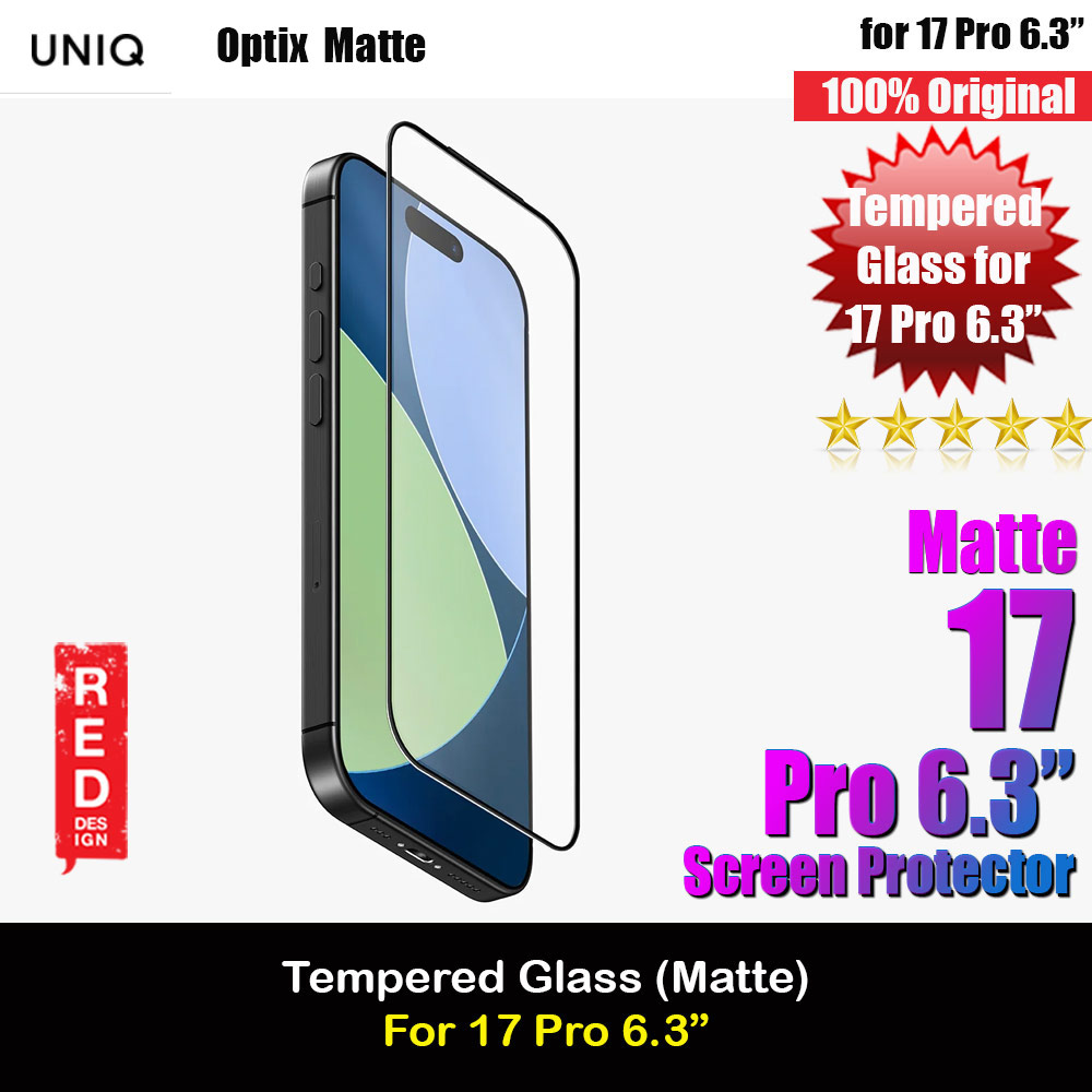 Picture of Uniq Optix Covex Matte Anti Glare Tempered Glass Screen Protector with Installation Helper Kit for iPhone 17 Pro 6.3 (Matte) Apple iPhone 17 Pro 6.3- Apple iPhone 17 Pro 6.3 Cases, Apple iPhone 17 Pro 6.3 Covers, iPad Cases and a wide selection of Apple iPhone 17 Pro 6.3 Accessories in Malaysia, Sabah, Sarawak and Singapore 